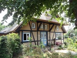 Fachwerkhaus home on a farm