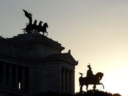 rome horse sunset