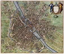 drawing of paris map from 1657