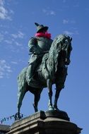 equestrian statue with red scarf in Malmo