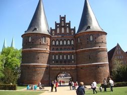 castle with sharp domes on the roof