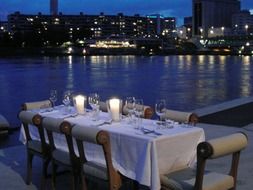 candlelight dinner by the river