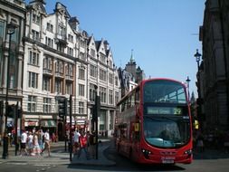 red bus on the streets of London