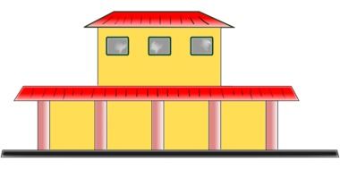 train station building drawing