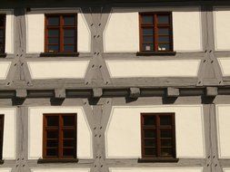 fakhverkhaus with a facade with wooden nails