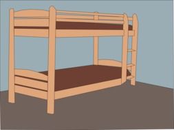 drawing wooden bed