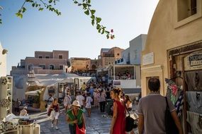 summer streets in Santorini