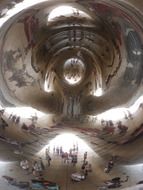 the popular sculpture Cloud Gate close-up, Millennium Park in Chicago