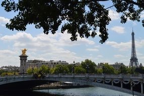 Alexandrovsky bridge across the river in paris