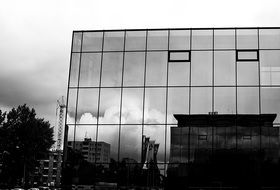 glass roof of a building in Czech Budejovice