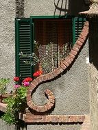 decorative facade railing house entrance