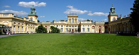 Palace near the green lawn in Poland