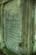 Stone slab in the Jewish cemetery