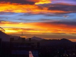 colorful striped sky at sunrise