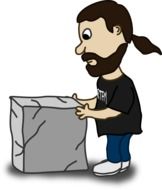 graphic image of a builder with stone blocks