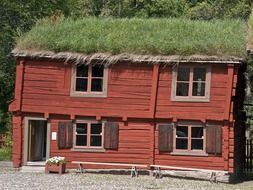 thatched wooden house