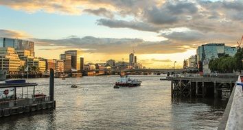 cityscape of river thames in london