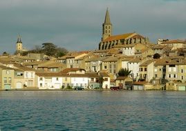 medieval city on the water in france
