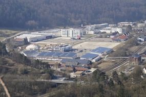aerial view of an industrial area