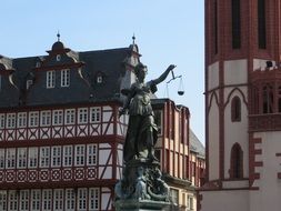 statue in the center of frankfurt