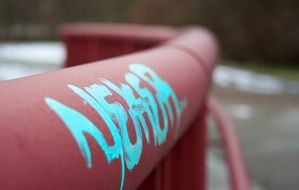 Graffiti on a railing