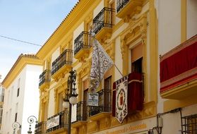 beautiful building with a yellow facade in Andalusia, Spain