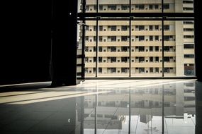 view of the buildings from the window