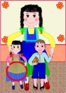 clipart of boy, girl and teacher