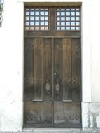 Wooden doors at the entrance of the building