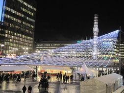 garland decoration of the city, sweden, stockholm
