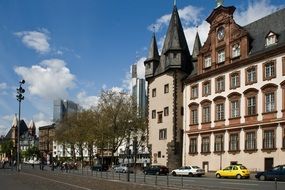 architecture on a city street in the center of frankfurt