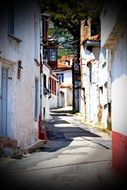 street with white buildings