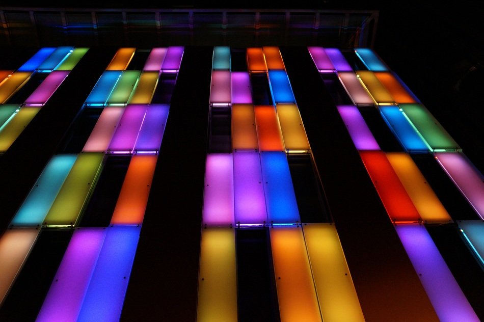 illuminated dance floor on black