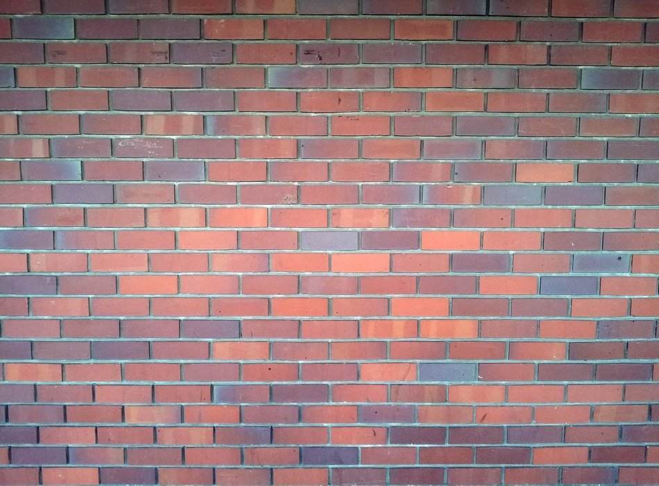 brick wall, red backdrop