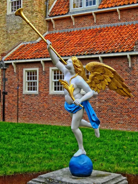 angel statue near the museum in the netherlands