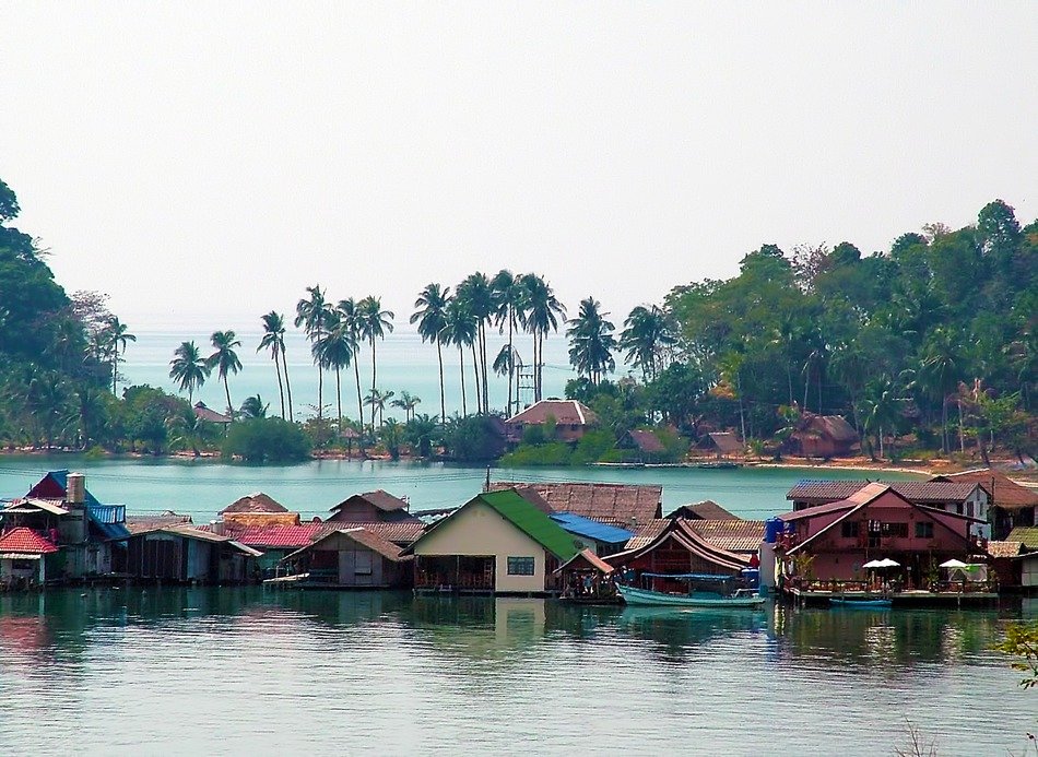 sunken houses in ko chang, Thailand