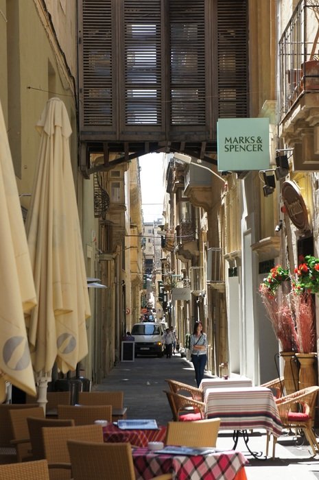 street cafe in the downtown of Malta