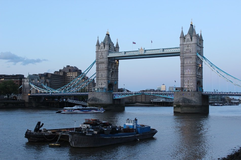 View of the tower bridge over the river of the river