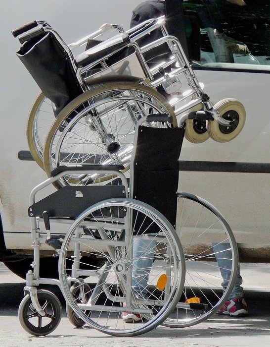 tower of wheelchairs