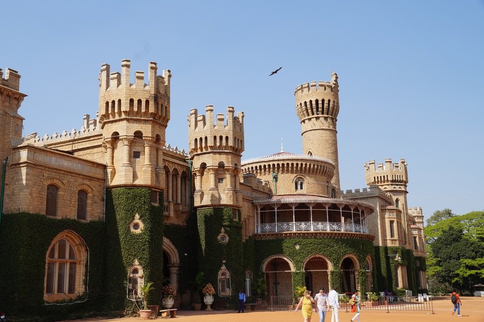Ivied facade of royal palace