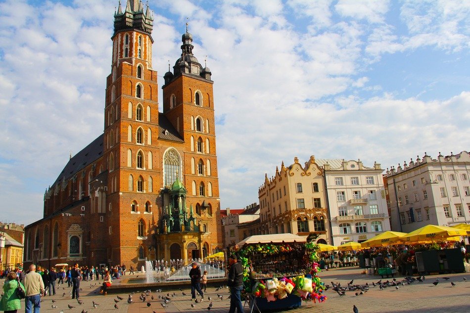 ancient traditional market square in krakow