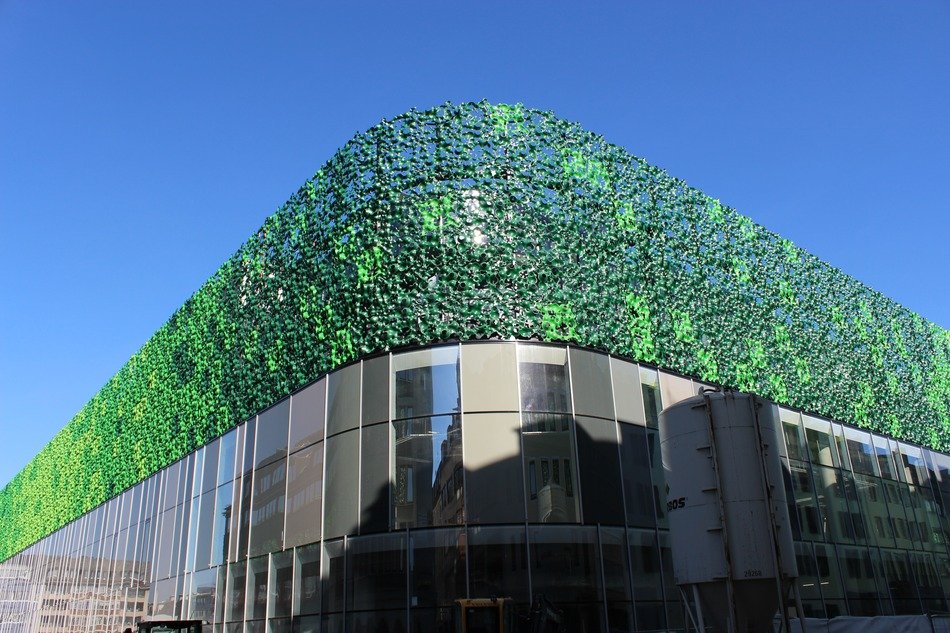 glass green facade