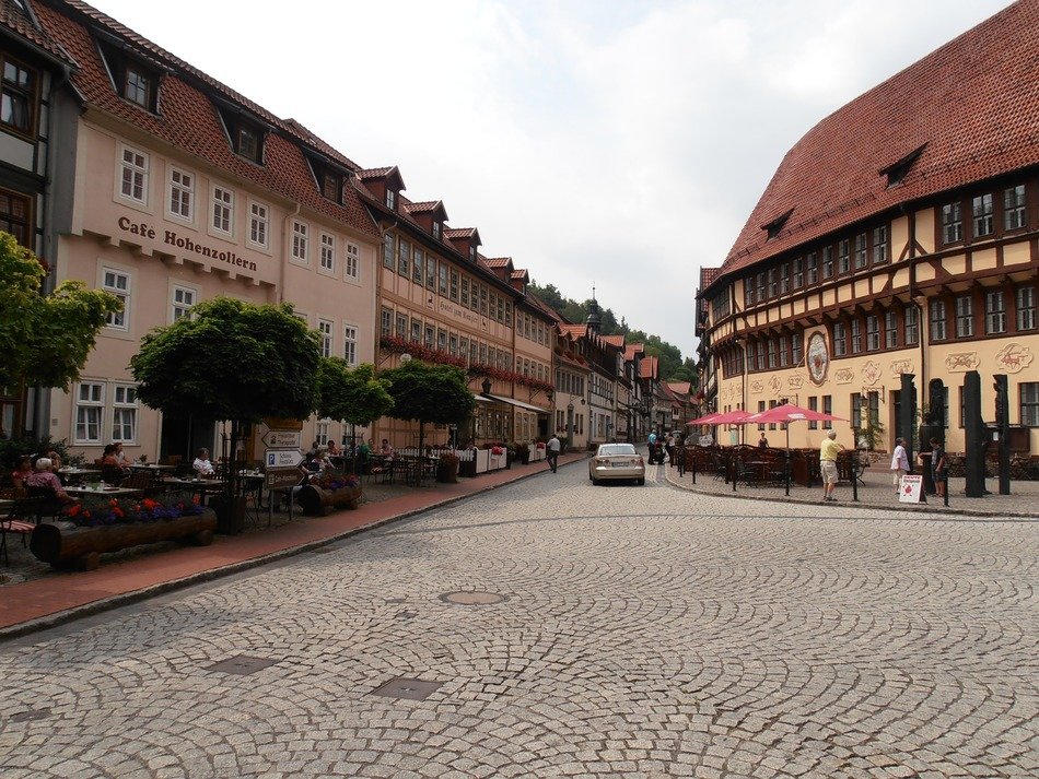 Urban street in the Stollberg city