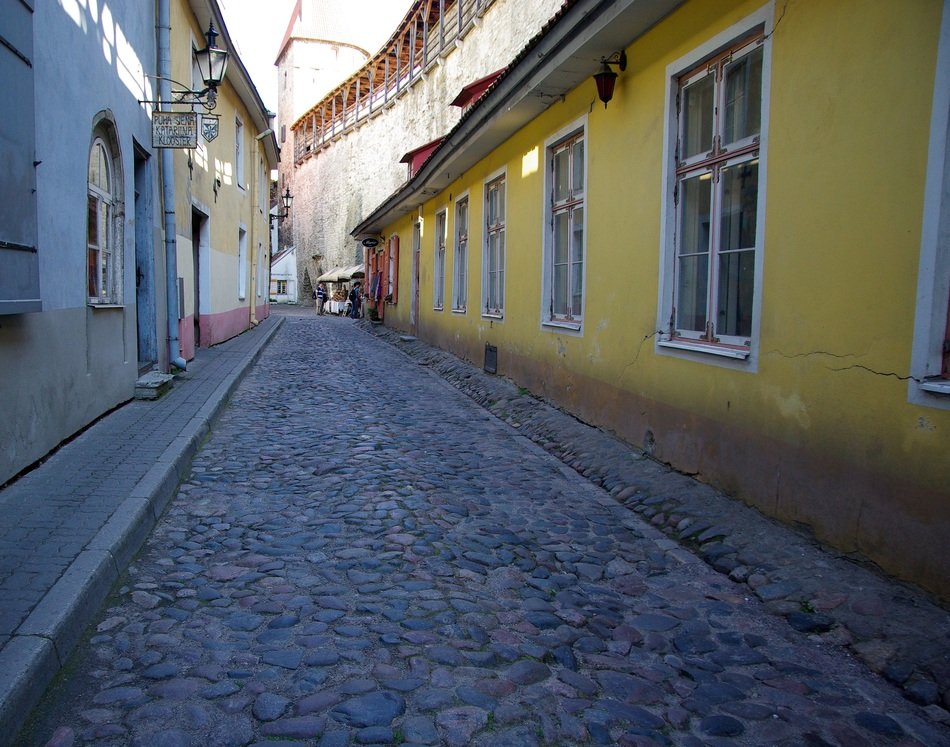 lane with cobblestones in Tallinn