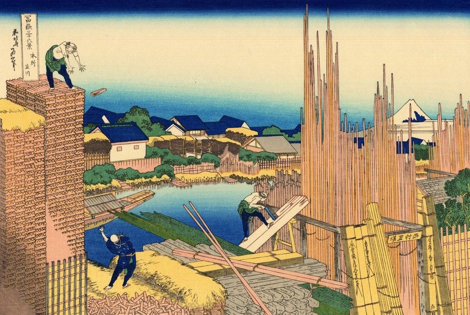 Ä°llustration of construction workers in Japan