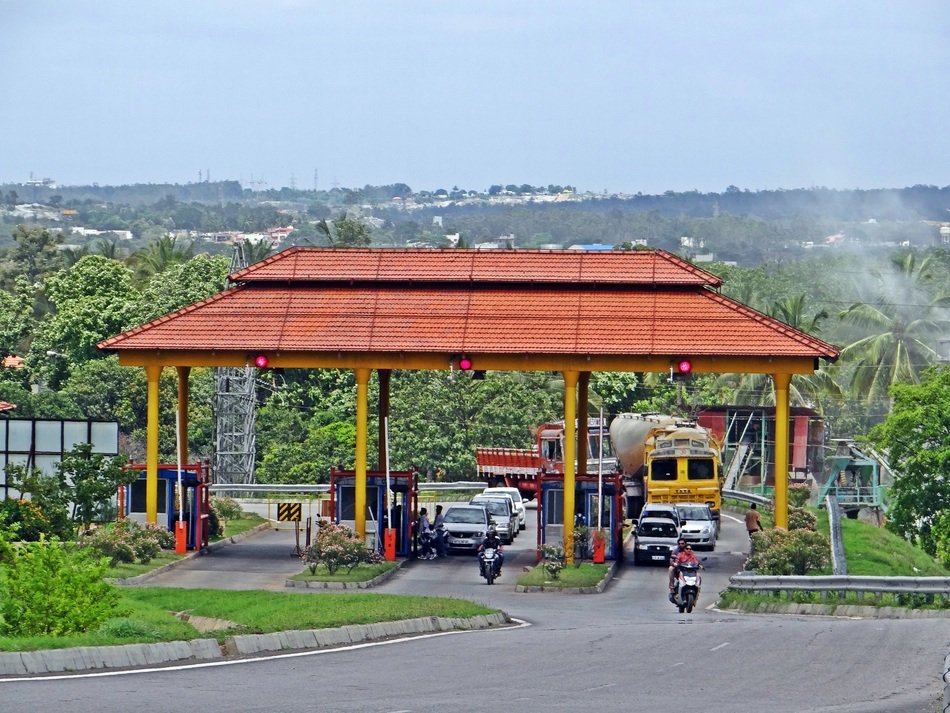 toll gate on the road to Bangalore
