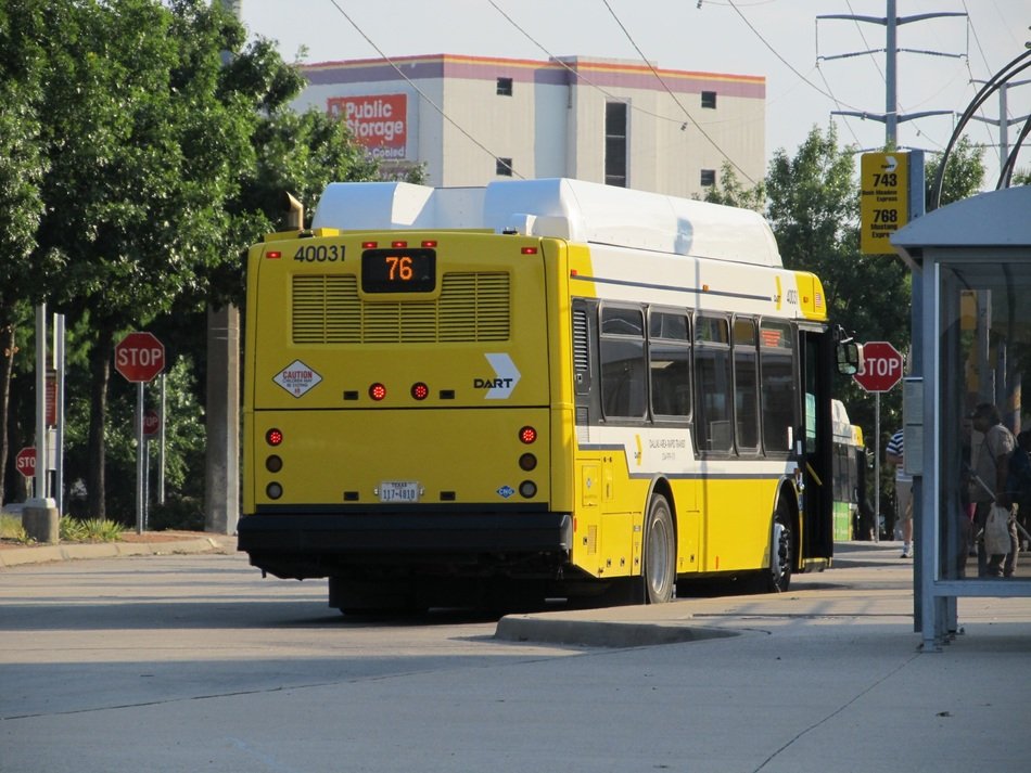 city bus in the streets of dallas