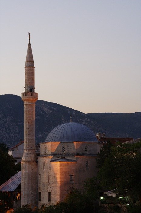 view of the mosque at twilight, Bosnia and Herzegovina