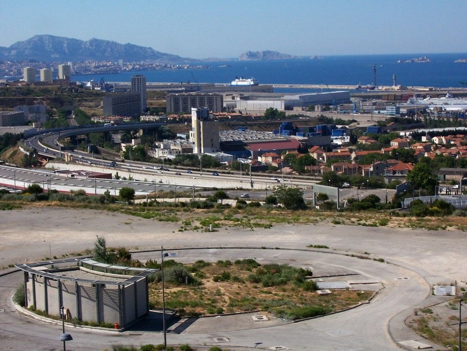 cityscape View of marseille city by the sea