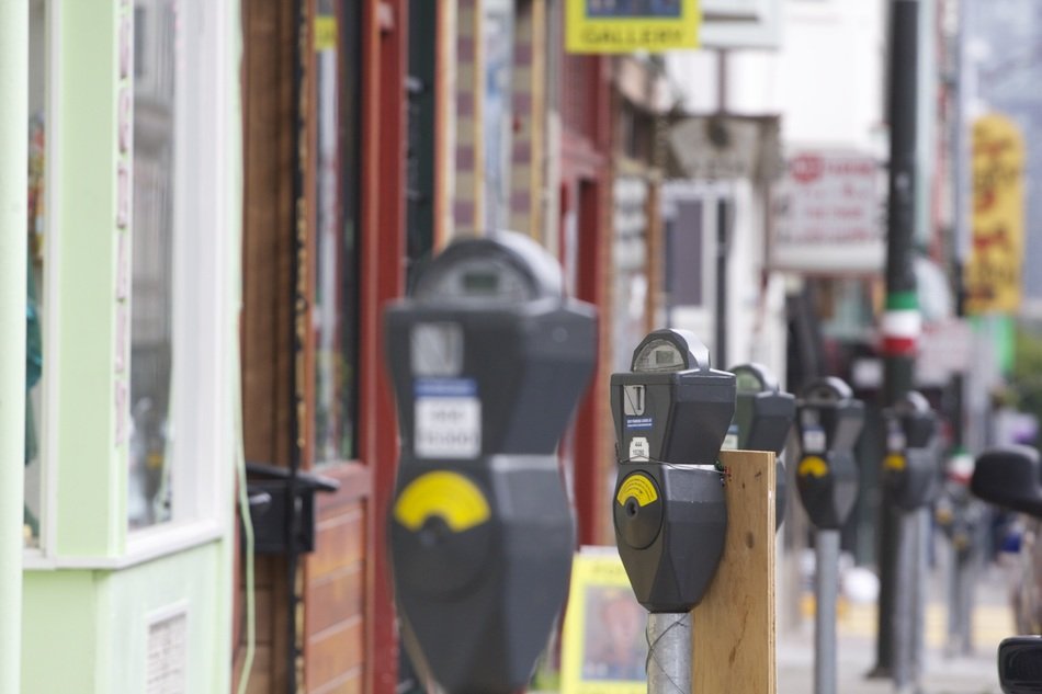 parking meters in the city